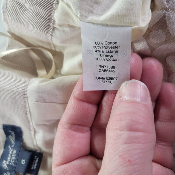 J.Crew Women Beige Professional Cotton Blend Textured Pencil Skirt Size 6 - Picture 3 of 8